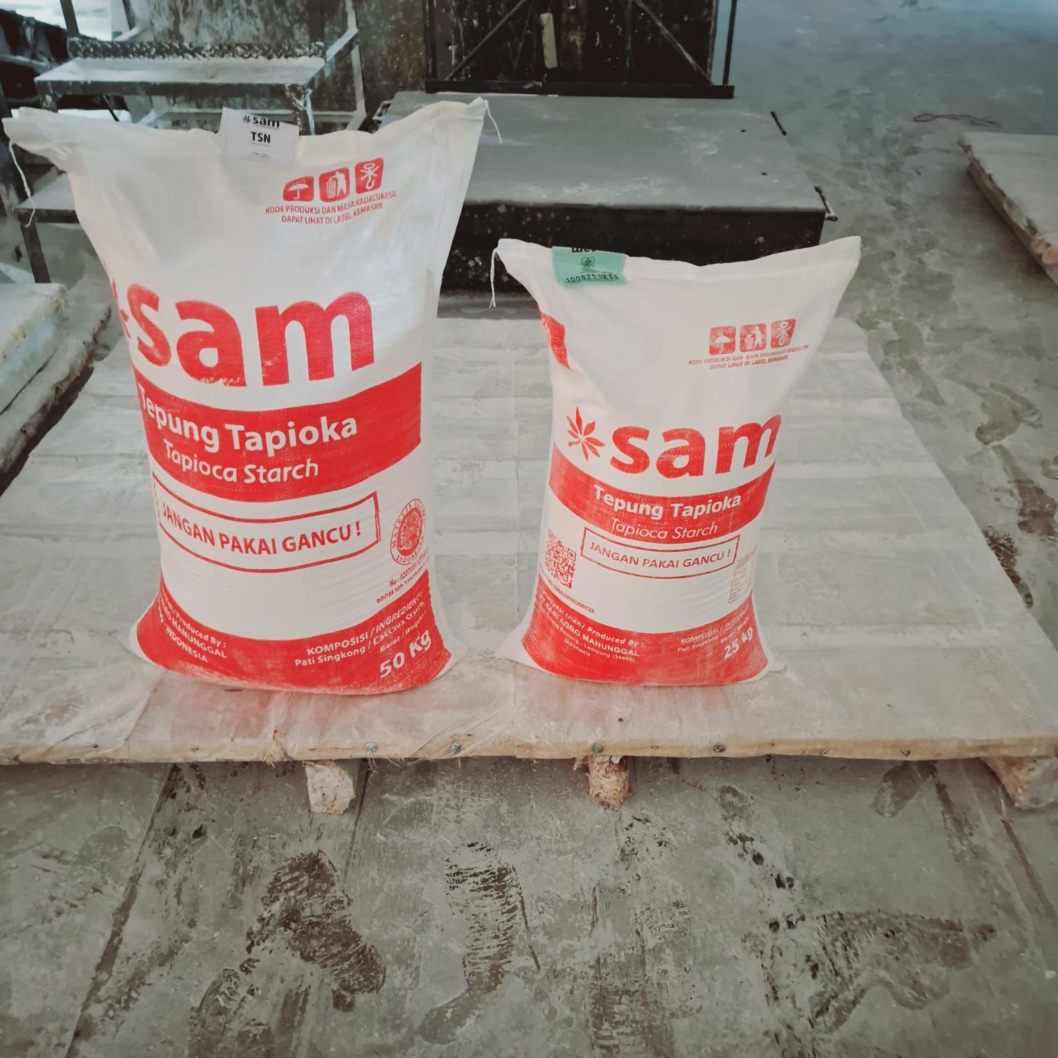 Tepung tapioka SAM kemasan 25 kilogram